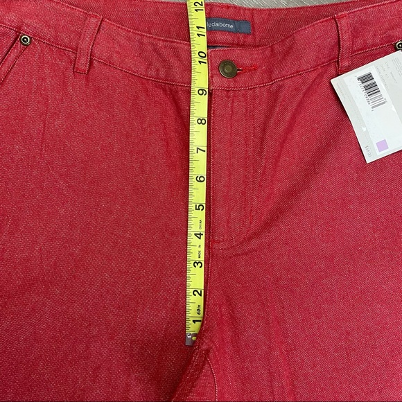 NWT Liz Claiborne Red Capri Cotton Jeans Women’s Size 14 - Picture 5 of 14
